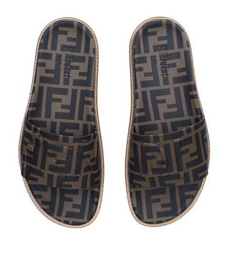 fendi logo print leather and rubber slides|fendi ready to wear logo.